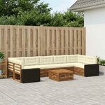 vidaXL Ensemble de canapés d'extérieur 8 pc Naturel et Crème
