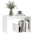 vidaXL Table d'appoint blanc 59x36x38 cm bois d'ingénierie