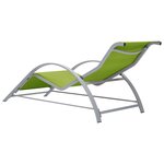 vidaXL Chaises longues lot de 2 avec table Aluminium Vert