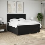 vidaXL Sommier à lattes de lit avec matelas Noir 200x200 cm Tissu