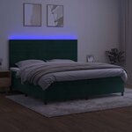 vidaXL Sommier à lattes de lit avec matelas LED Vert foncé 200x200 cm