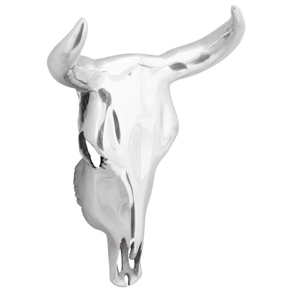 vidaXL Crâne de taureau Argent 34 x 13 x 53 cm Aluminium