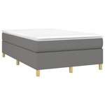 vidaXL Sommier à lattes de lit avec matelas gris foncé 120x190cm tissu