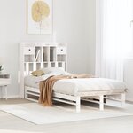 vidaXL Lit bibliothèque sans matelas blanc 90x200cm bois de pin massif