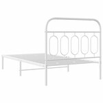 vidaXL Cadre de lit métal sans matelas et tête de lit blanc 100x190 cm