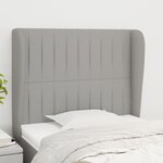 vidaXL Tête de lit avec oreilles Gris clair 103x23x118/128 cm Tissu