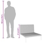 vidaXL Canapés de jardin 2 Pièces avec coussins Résine tressée demi-ronde