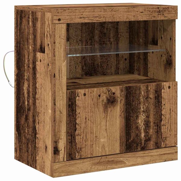 vidaXL Buffet LED Marron 60 5 x 37 x 67 cm Bois d'ingénierie