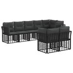 vidaXL Ensemble de canapés d'extérieur Noir Polyester