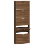 vidaXL Armoire à chaussures Chêne marron 59x17x169cm Bois d'ingénierie