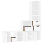 vidaXL Meubles TV 4 Pièces avec rangement ODDA blanc bois de pin massif