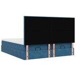 VidaXL Cadre de lit ottoman avec matelas bleu foncé 160x200 cm velours