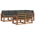 vidaXL Ensemble de canapés d'extérieur 7 Pièces Naturel et Anthracite
