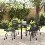 vidaXL Set de Salle à Manger de Jardin 5 Pièces Noir Poly Rattan