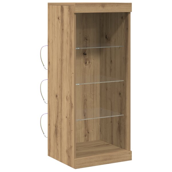 vidaXL Buffet avec lumières LED chêne artisan 41x37x100 cm