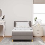 vidaXL Lit à Ressorts avec matelas Taupe 100 x 200 cm tissu