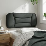vidaXL Coussin de tête de lit Hvar gris foncé 90 cm tissu