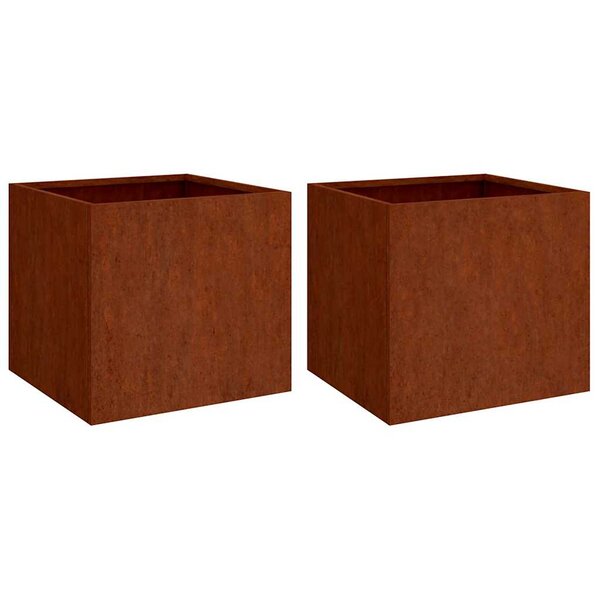 vidaXL Jardinières 2 Pièces 49x47x46 cm acier corten