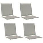 vidaXL Coussins de siège et de dos 4 Pièces Gris clair 47 x 45 x 2 cm