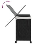 vidaXL Panier à linge avec roulettes noir 60x35x60 5 cm résine tressée