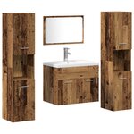 vidaXL Ensemble de mobilier de salle de bain en bois vieilli