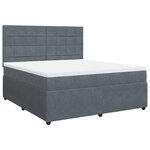 vidaXL Sommier à lattes de lit et matelas Gris foncé 180x200cm Velours