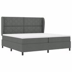 vidaXL Lit à ressorts avec matelas Gris foncé 200 x 200 cm tissu