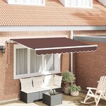vidaXL Auvent Rétractable Marron 250 x 200 cm tissu
