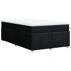 vidaXL Sommier à lattes de lit avec matelas noir 120x190 cm tissu