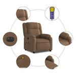 vidaXL Fauteuil inclinable de massage électrique marron tissu