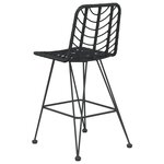 vidaXL Tabourets de bar lot de 2 Noir Résine tressée et acier
