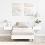 vidaXL Cadre de lit sans matelas blanc 100x200 cm bois d'ingénierie