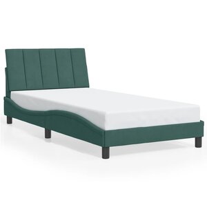vidaXL Cadre de lit sans matelas Hanko vert foncé 100x200 cm velours