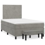 vidaXL Sommier à lattes de lit et matelas gris clair 120x190cm velours