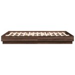 vidaXL Cadre de lit avec LED sans matelas chêne marron 150x200 cm