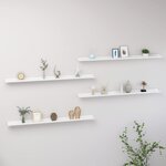 vidaXL Étagères murales 4 Pièces Blanc brillant 115x9x3 cm