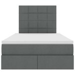 vidaXL Lit avec rangement et matelas Gris foncé 120 x 190 cm tissu