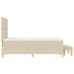 vidaXL Lit à ressorts avec matelas Crème 120 x 200 cm tissu