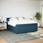 vidaXL Sommier à lattes de lit et matelas Bleu 200x200 cm velours