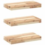 vidaXL Étagères flottantes 3 Pièces 60x20x4 cm acacia massif non traité