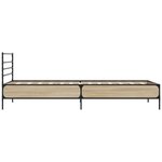 vidaXL Cadre de lit chêne sonoma 100x200 cm bois d'ingénierie et métal