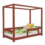 Lit cabane enfant BUNKY 140 x 200 rouge brique