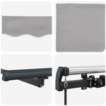 vidaXL Auvent Rétractable Gris clair 400 × 300 cm tissu