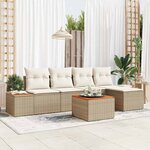 vidaXL Ensemble de canapé de jardin avec coussin 6 Pièces beige et crème