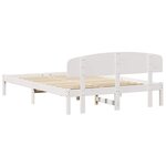 vidaXL Cadre de lit Blanc 140 x 200 cm Bois de pin massif