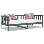 vidaXL Lit de jour sans matelas gris bois de pin massif 90x200 cm