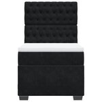 vidaXL Sommier à lattes de lit avec matelas Noir 90x190 cm Velours