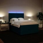 vidaXL Sommier à lattes de lit et matelas bleu 160x200 cm velours