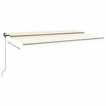 vidaXL Auvent manuel rétractable sur pied 600x300 cm Crème