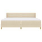 vidaXL Lit à ressort avec matelas Crème 200x200 cm en tissu